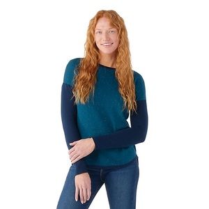 Women’s Smartwool Shadow Pine Colorblock Crew Sweater Size Small